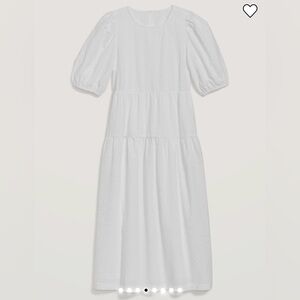 Old Navy Tiered Puff-Sleeve All Day Midi Swing Dress